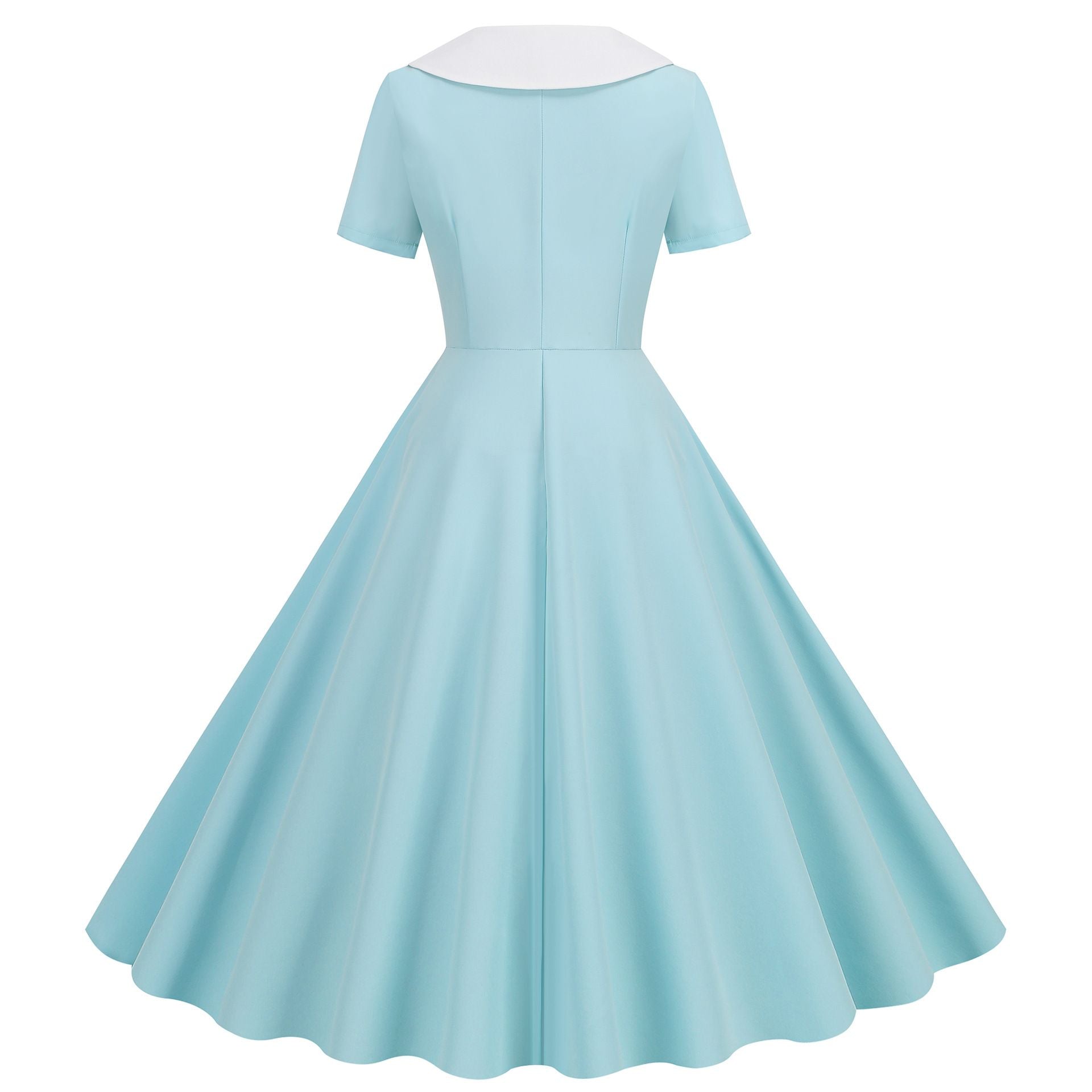 Womens 1950s Vintage Audrey Hepburn Style Cocktail Swing Costume Dresses Sky