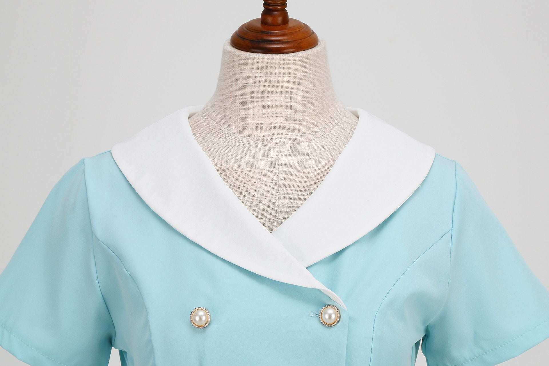 Womens 1950s Vintage Audrey Hepburn Style Cocktail Swing Costume Dresses Sky