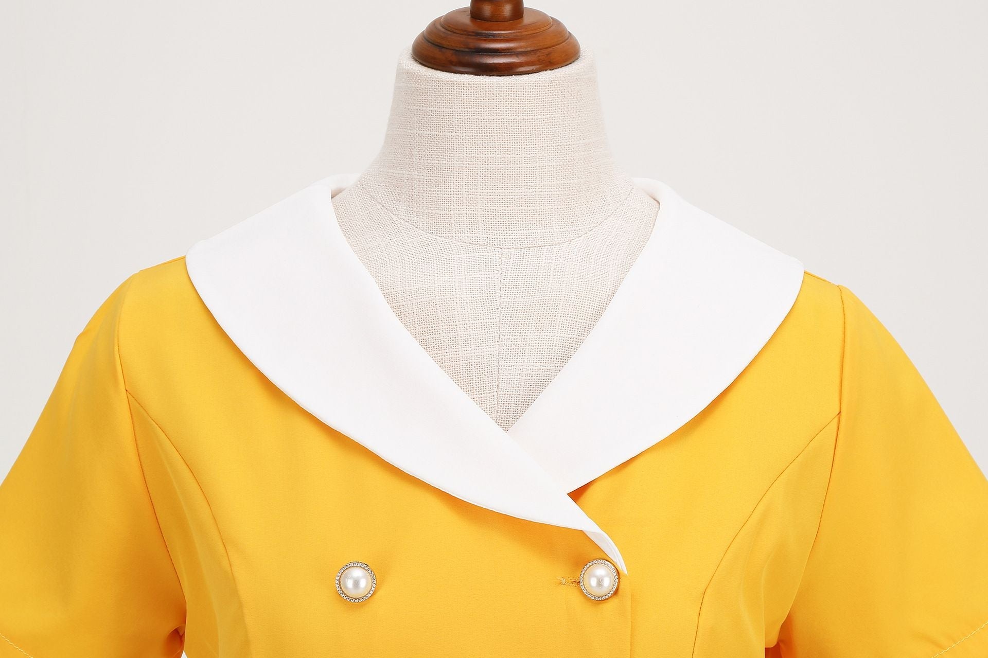 Womens 1950s Vintage Audrey Hepburn Style Cocktail Swing Costume Dresses Yellow
