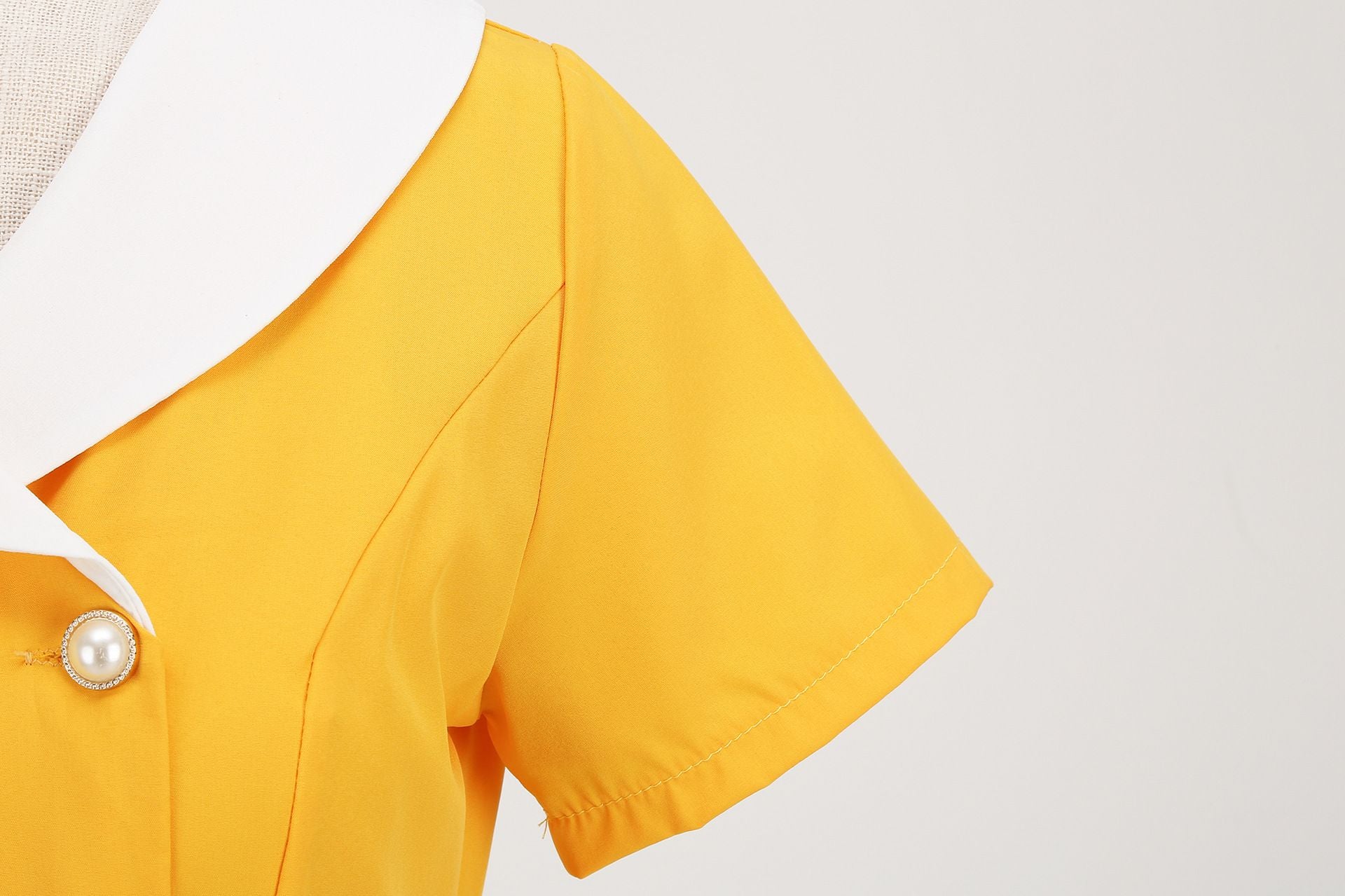 Womens 1950s Vintage Audrey Hepburn Style Cocktail Swing Costume Dresses Yellow