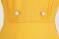 Womens 1950s Vintage Audrey Hepburn Style Cocktail Swing Costume Dresses Yellow