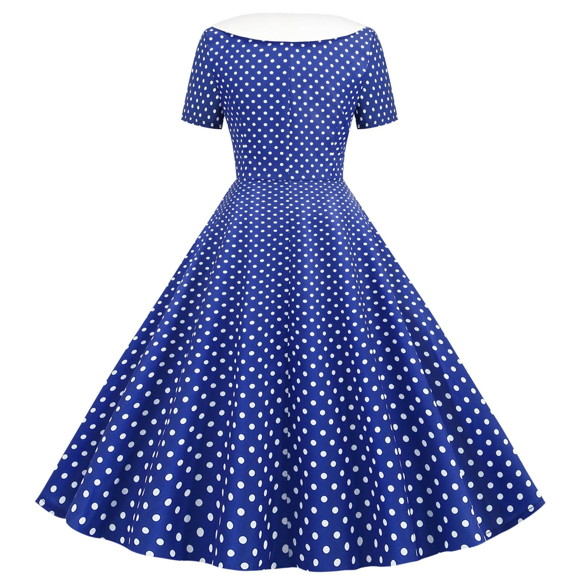 Womens 1950s Vintage Audrey Hepburn Style Cocktail Swing Halloween Dresses Blue