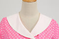 Womens 1950s Vintage Audrey Hepburn Style Cocktail Swing Halloween Dresses Pink