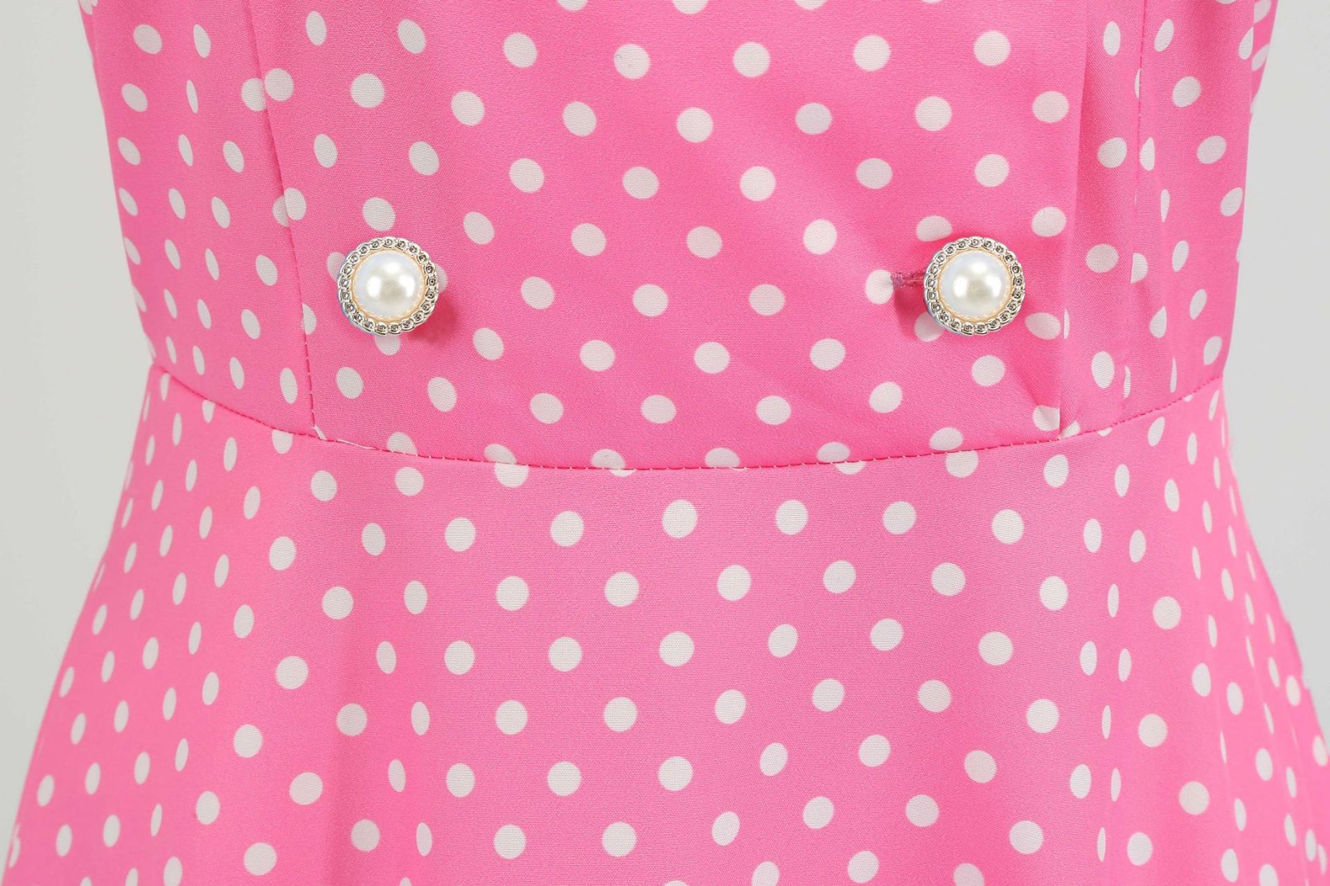 Womens 1950s Vintage Audrey Hepburn Style Cocktail Swing Halloween Dresses Pink