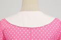 Womens 1950s Vintage Audrey Hepburn Style Cocktail Swing Halloween Dresses Pink