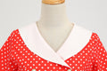 Womens 1950s Vintage Audrey Hepburn Style Cocktail Swing Halloween Dresses Red