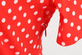 Womens 1950s Vintage Audrey Hepburn Style Cocktail Swing Halloween Dresses Red