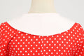 Womens 1950s Vintage Audrey Hepburn Style Cocktail Swing Halloween Dresses Red