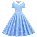 Womens 1950s Vintage Audrey Hepburn Style Cocktail Swing Halloween Dresses Sky
