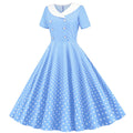 Womens 1950s Vintage Audrey Hepburn Style Cocktail Swing Halloween Dresses Sky