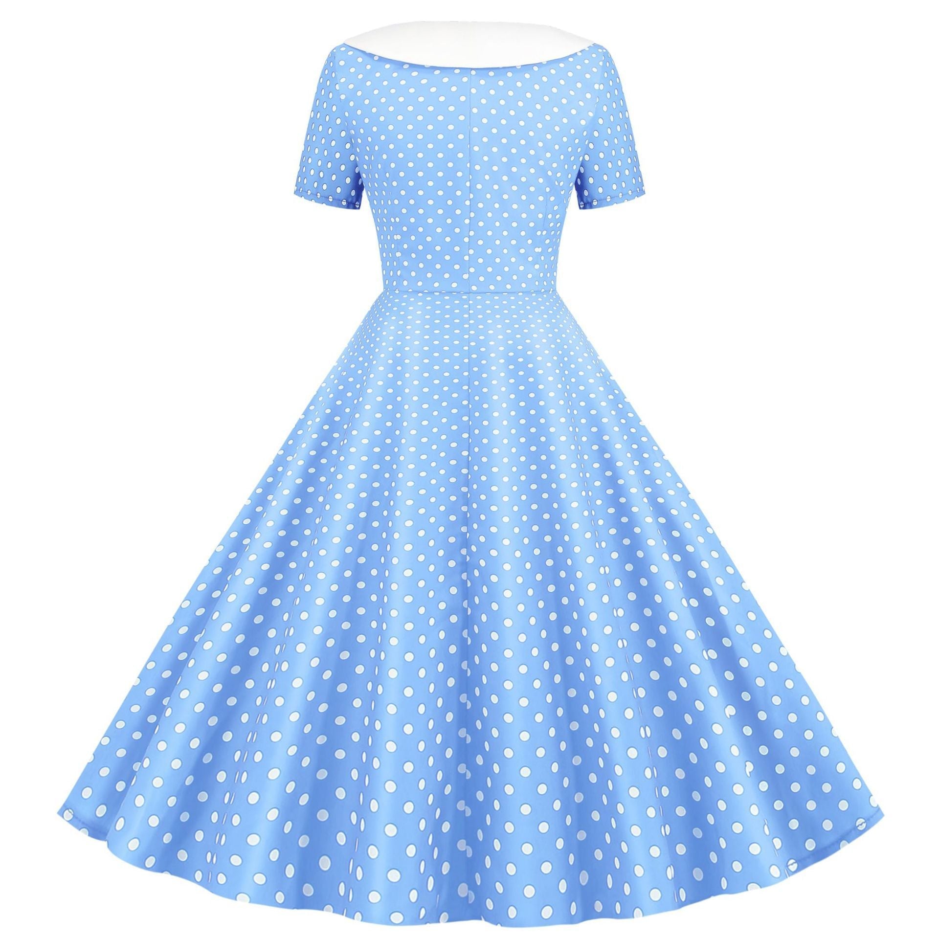 Womens 1950s Vintage Audrey Hepburn Style Cocktail Swing Halloween Dresses Sky