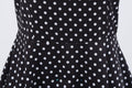 Womens 1950s Vintage Dress Bowknot Prom Short Sleeve Polka Dot Party Dress Black