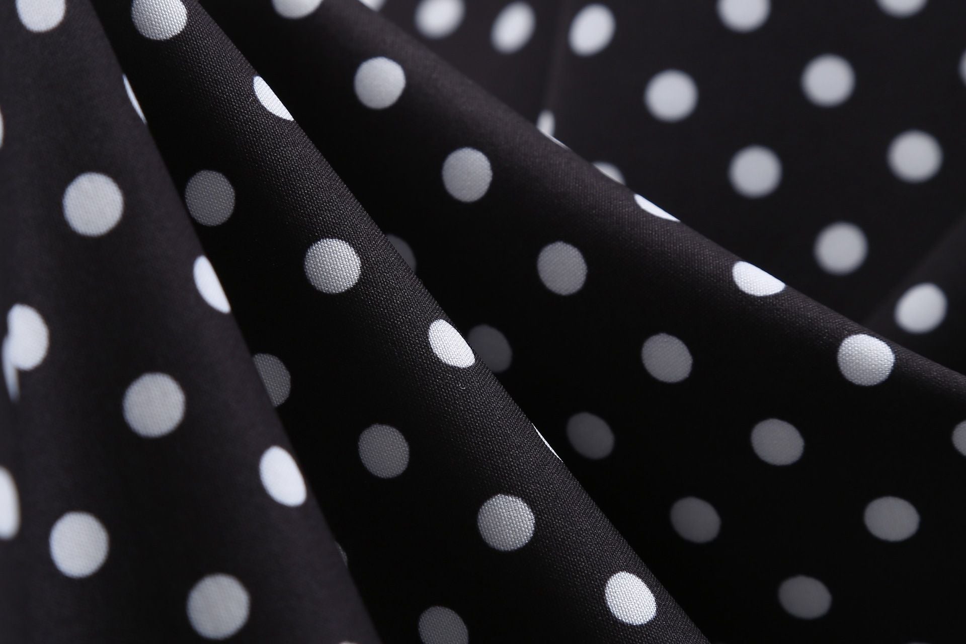 Womens 1950s Vintage Dress Bowknot Prom Short Sleeve Polka Dot Party Dress Black