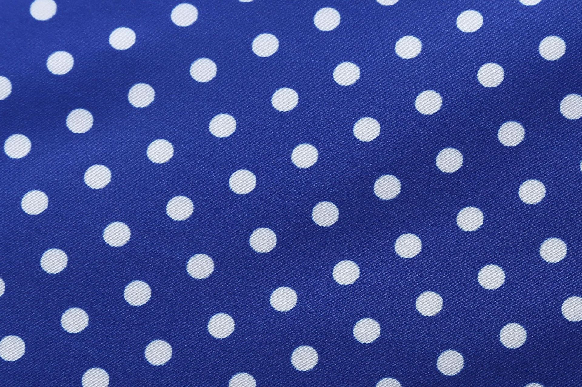 Womens 1950s Vintage Dress Bowknot Prom Short Sleeve Polka Dot Party Dress Blue