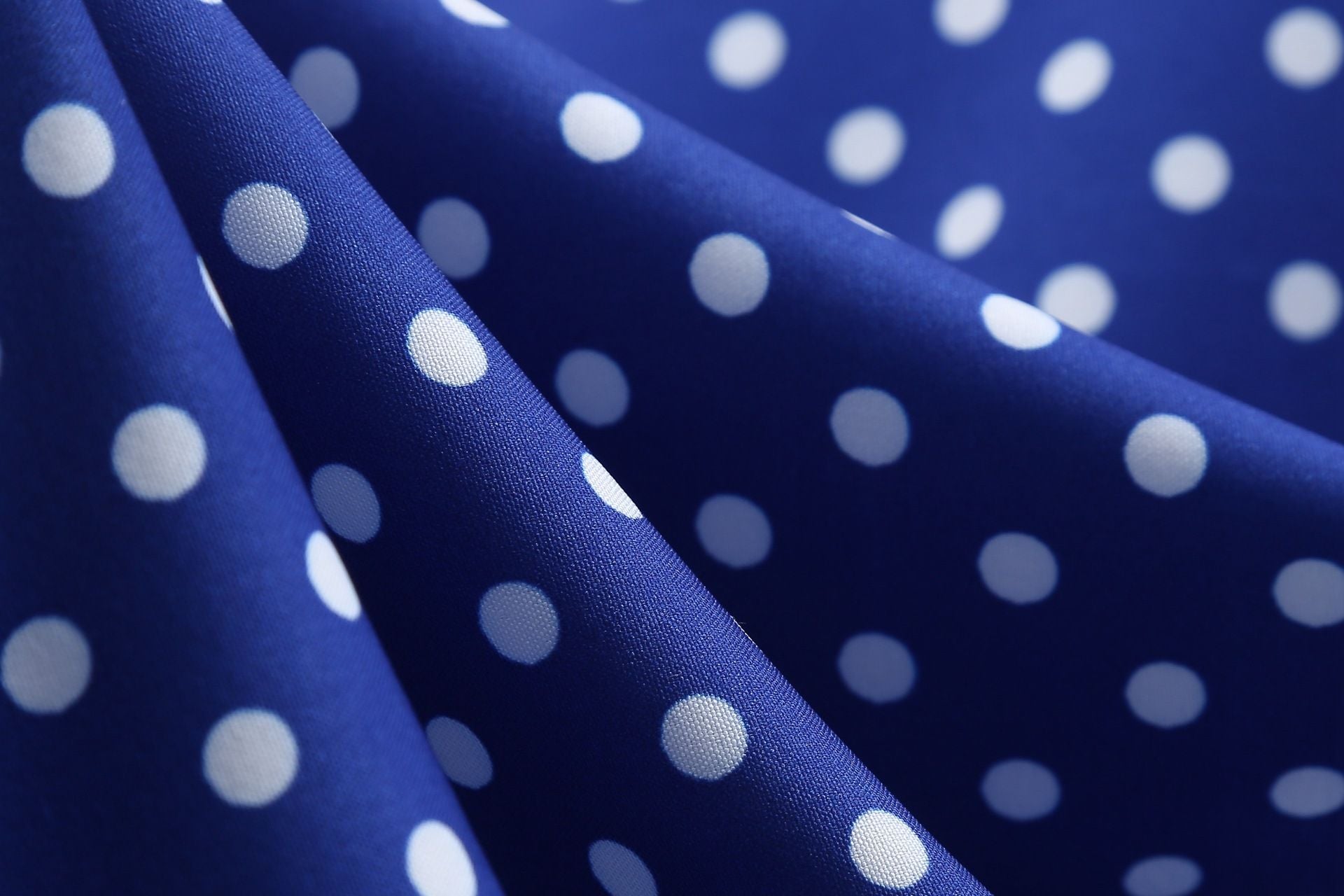 Womens 1950s Vintage Dress Bowknot Prom Short Sleeve Polka Dot Party Dress Blue