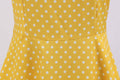 Womens 1950s Vintage Dress Bowknot Prom Short Sleeve Polka Dot Party Dress Yellow