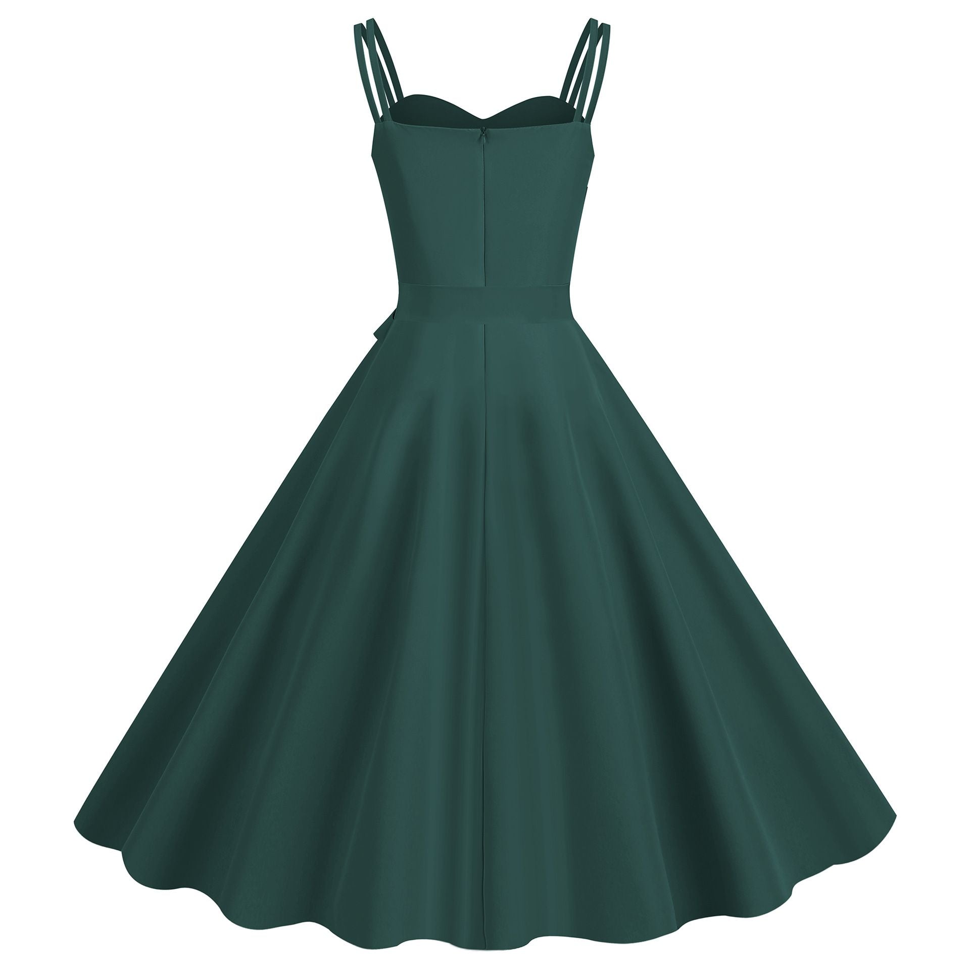 Womens 50s 60s A Line Rockabilly Dress Vintage Swing Party Dress Green