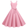 Womens 50s 60s A Line Rockabilly Dress Vintage Swing Party Dress Pinnk
