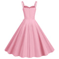 Womens 50s 60s A Line Rockabilly Dress Vintage Swing Party Dress Pinnk