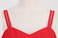 Womens 50s 60s A Line Rockabilly Dress Vintage Swing Party Dress Red