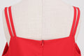 Womens 50s 60s A Line Rockabilly Dress Vintage Swing Party Dress Red