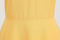 Womens 50s 60s A Line Rockabilly Dress Vintage Swing Party Dress Yellow