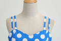 Womens 50s 60s Vintage Sleeveless Polka Dot A-Line Cocktail Party Dresses Blue