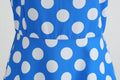 Womens 50s 60s Vintage Sleeveless Polka Dot A-Line Cocktail Party Dresses Blue