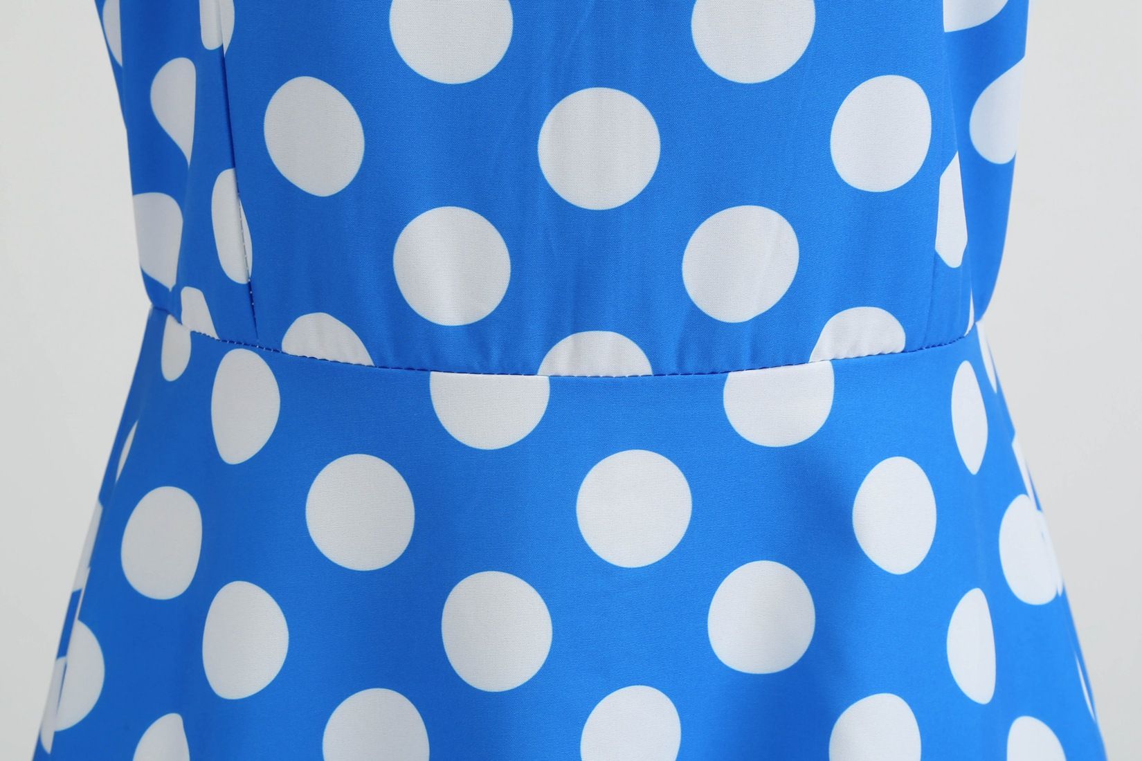 Womens 50s 60s Vintage Sleeveless Polka Dot A-Line Cocktail Party Dresses Blue