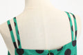 Womens 50s 60s Vintage Sleeveless Polka Dot A-Line Cocktail Party Dresses Green