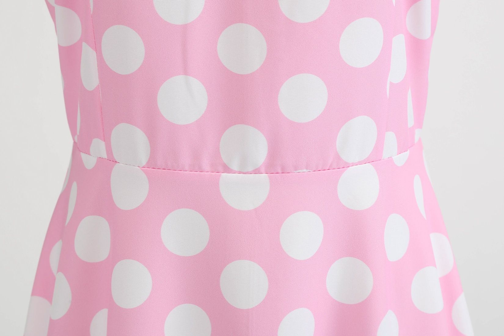 Womens 50s 60s Vintage Sleeveless Polka Dot A-Line Cocktail Party Dresses Pink