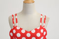 Womens 50s 60s Vintage Sleeveless Polka Dot A-Line Cocktail Party Dresses Red