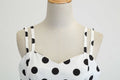 Womens 50s 60s Vintage Sleeveless Polka Dot A-Line Cocktail Party Dresses White