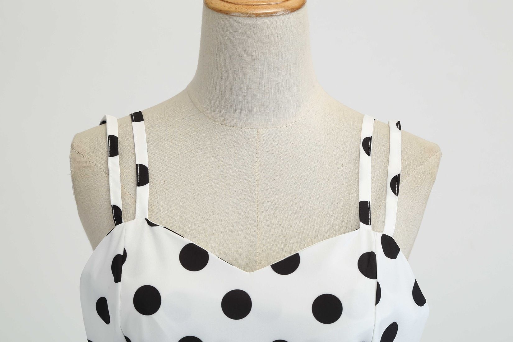 Womens 50s 60s Vintage Sleeveless Polka Dot A-Line Cocktail Party Dresses White
