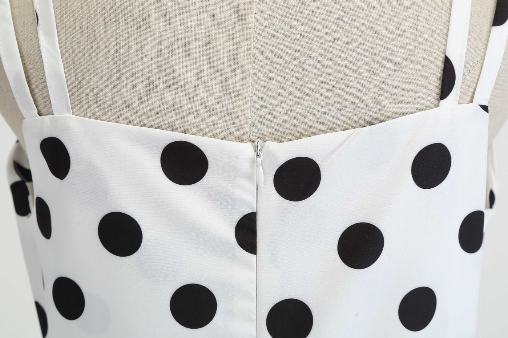 Womens 50s 60s Vintage Sleeveless Polka Dot A-Line Cocktail Party Dresses White