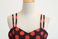 Womens 50s 60s Vintage Sleeveless Red Polka Dot A-Line Cocktail Party Dresses