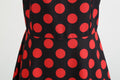 Womens 50s 60s Vintage Sleeveless Red Polka Dot A-Line Cocktail Party Dresses