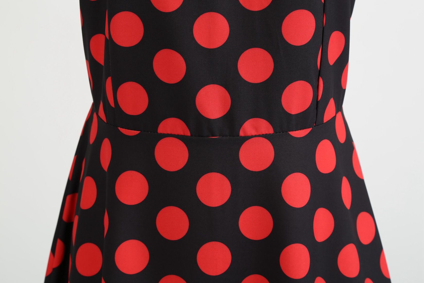 Womens 50s 60s Vintage Sleeveless Red Polka Dot A-Line Cocktail Party Dresses