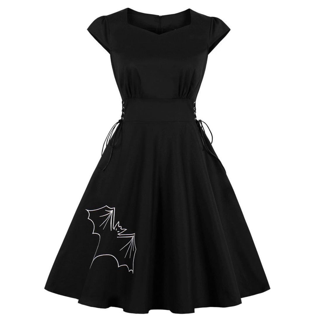 Womens 50s Vintage Halloween Retro Rockabilly Swing Dress Bat