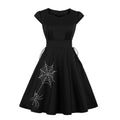 Womens 50s Vintage Halloween Retro Rockabilly Swing Dress Spider