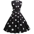 Womens 50s Vintage Retro Rockabilly Sleeveless V Neck Cocktail Party Swing Dress Black