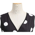 Womens 50s Vintage Retro Rockabilly Sleeveless V Neck Cocktail Party Swing Dress Black