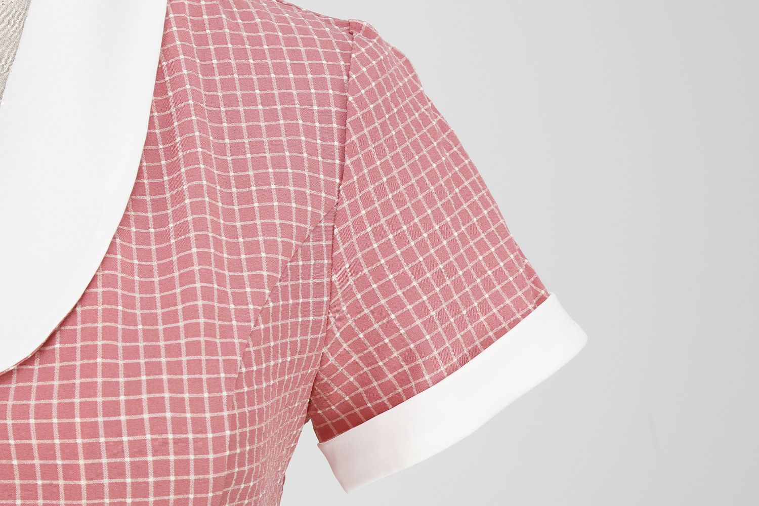 Womens A Line Cape Collar Vintage Swing 1950s Summer Cute Dress with Button Pink