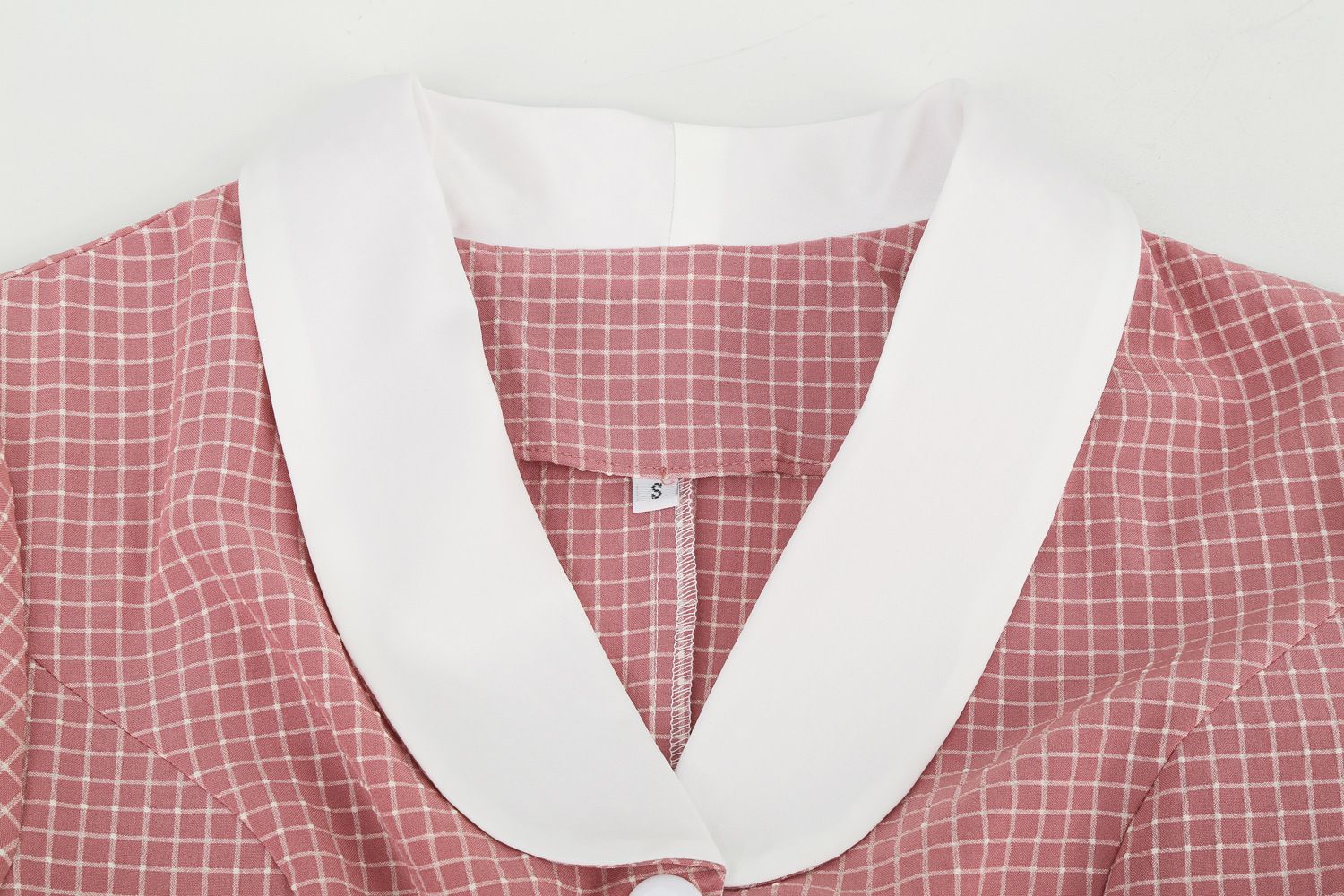 Womens A Line Cape Collar Vintage Swing 1950s Summer Cute Dress with Button Pink