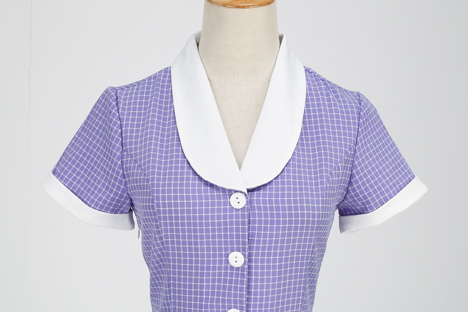 Womens A Line Cape Collar Vintage Swing 1950s Summer Cute Dress with Button Purple