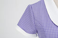Womens A Line Cape Collar Vintage Swing 1950s Summer Cute Dress with Button Purple
