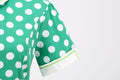 Womens Embroidery Collar Polka Dots 1950s Tea Party Vintage Cocktail Dress Green
