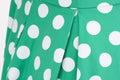 Womens Embroidery Collar Polka Dots 1950s Tea Party Vintage Cocktail Dress Green