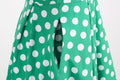 Womens Embroidery Collar Polka Dots 1950s Tea Party Vintage Cocktail Dress Green