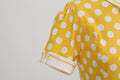 Womens Embroidery Collar Polka Dots 1950s Tea Party Vintage Cocktail Dress Yellow